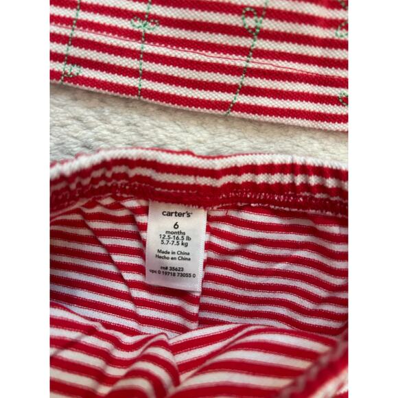 Carter's 6 Month 2 Piece Striped Butterfly Embroidered Flower Dress with Bloomer - Picture 6 of 7